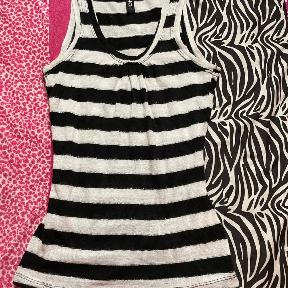 ONLY Black and White Striped Tank Top